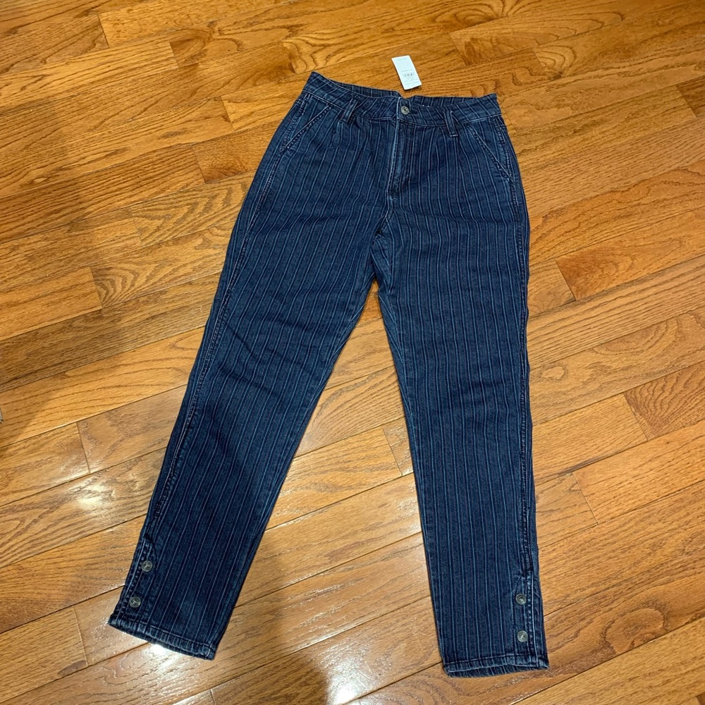 American Eagle Pleated High Rise Striped Mom Jeans/Trousers 2